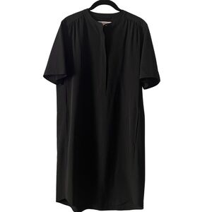 LOFT Little Black Dress Mandarin Collar Side Slant Pockets Size 8